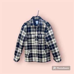 Warm black and white checkered coat